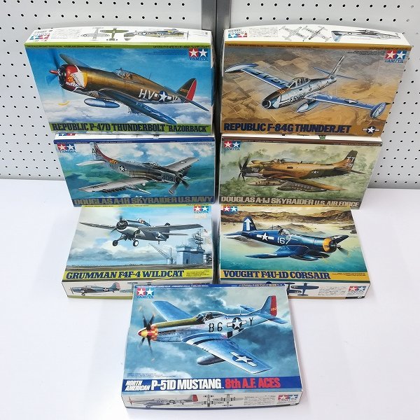 mK418c [未組立] タミヤ 1/48 A-1Jスカイレイダー F4F-4ワイルドキャット P-47Dサンダーボルト レイザーバック 他 | プラモデル H