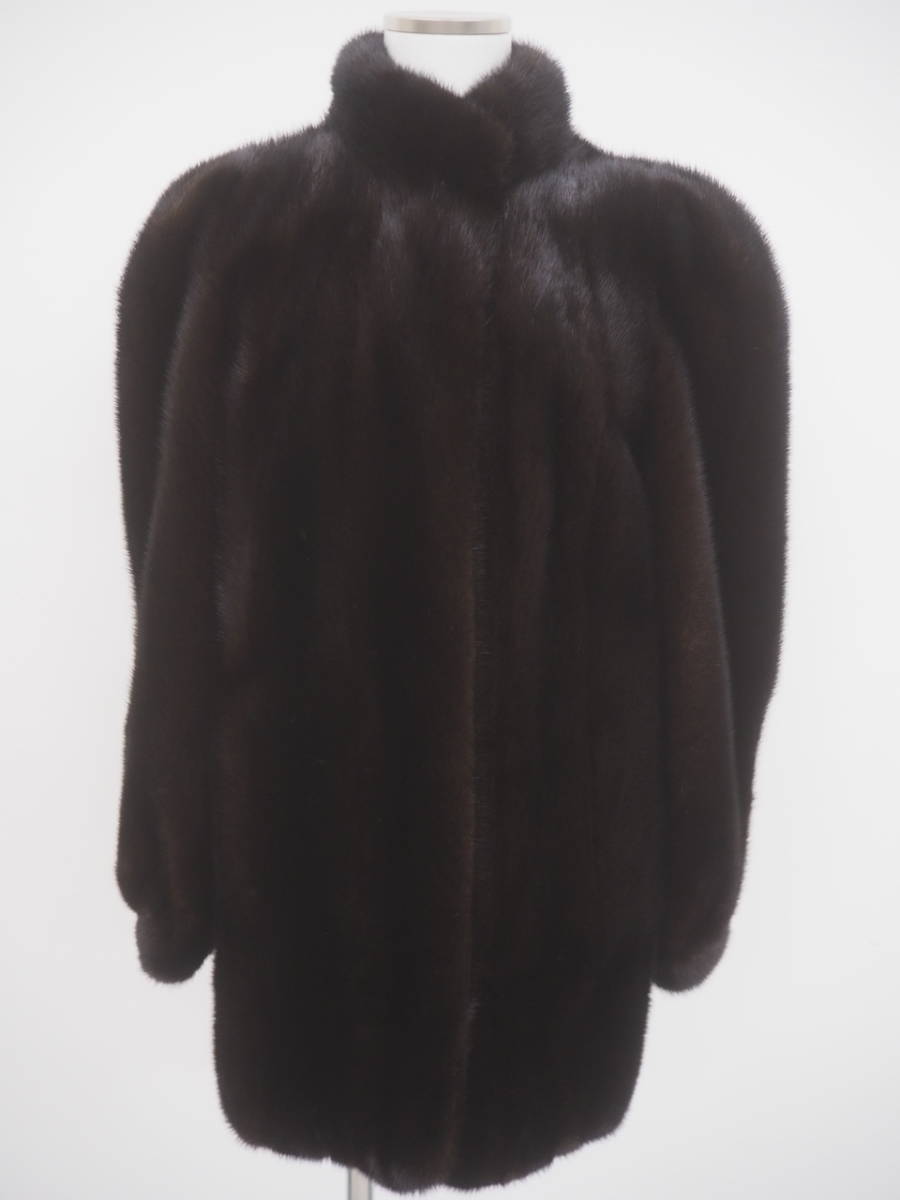 GN7575#最高級毛皮*サガミンク/SAGAMINK*銀サガ*ファーコート*ハーフ