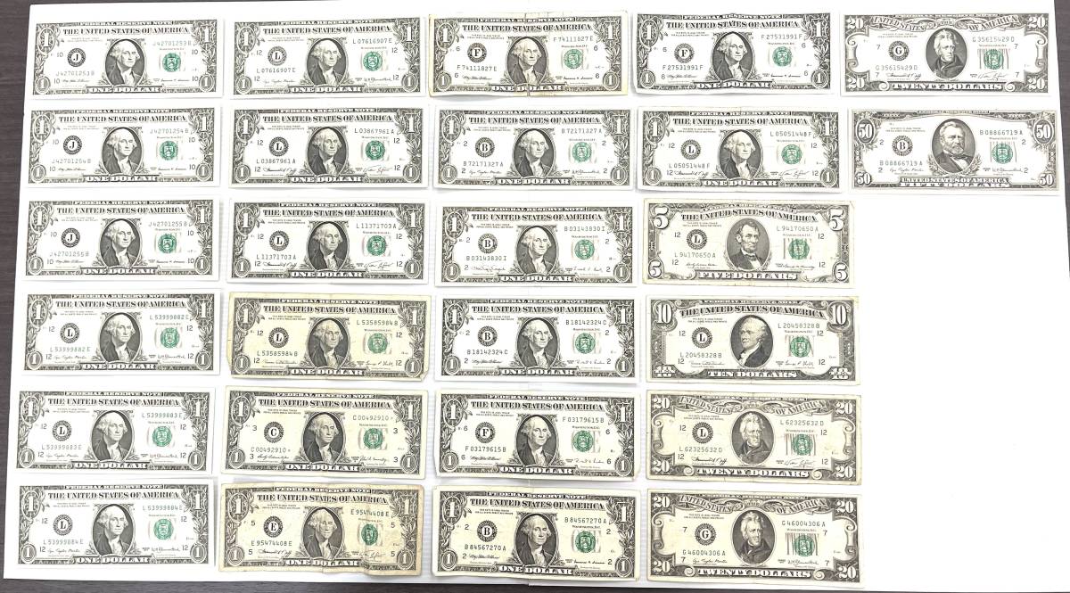 2622 アメリカ紙幣 1ドル札 20枚 5ドル札 1枚 10ドル札 1枚 20ドル札 3枚 50ドル札 1枚 アメリカドル ＄ 145ドル おまとめ  アメリカ紙幣のデザイン変更 ドル紙幣 Yahoo!オークション 0 1枚⁄20ドル札 野崎コイン