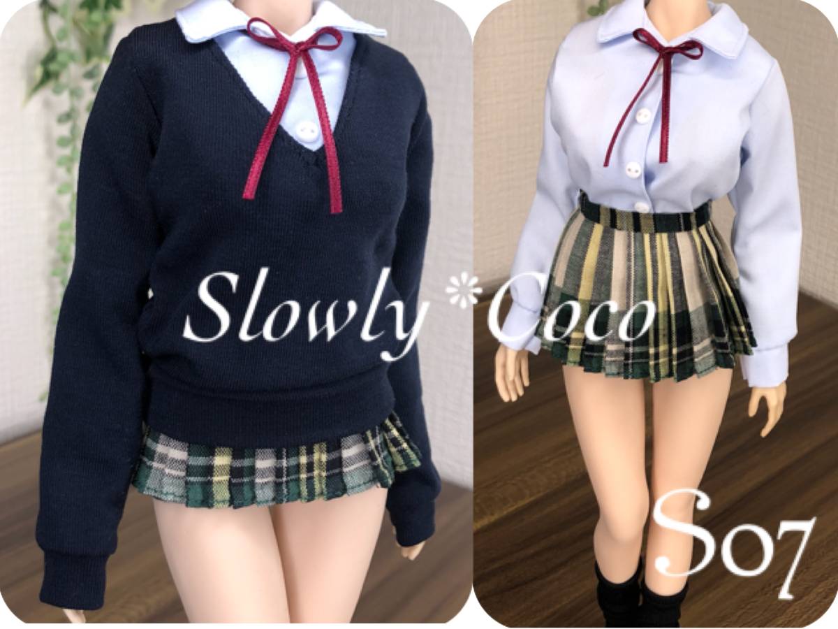 :，・;*:♪　1/6　ファイセンS07　♪.:，・;*萌え袖セーター　制服５点セット　ブラウス水色
