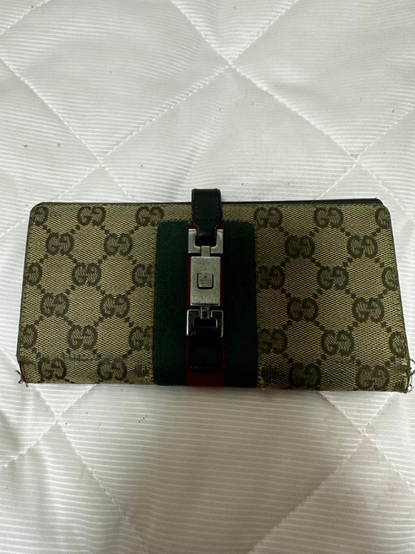 GUCCI グッチ 長財布 ベージュ GGキャンバス ジャッキー