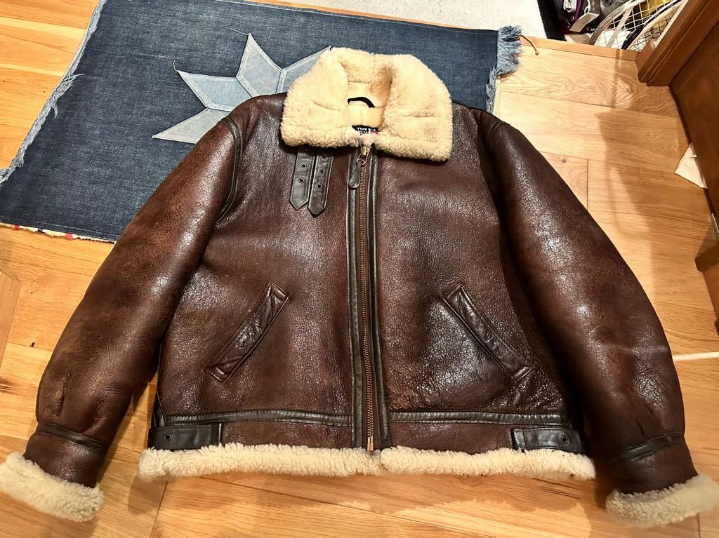超ビッグサイズ☆48 SCHOTT B-3 ムートン スタジャン ワンスター
