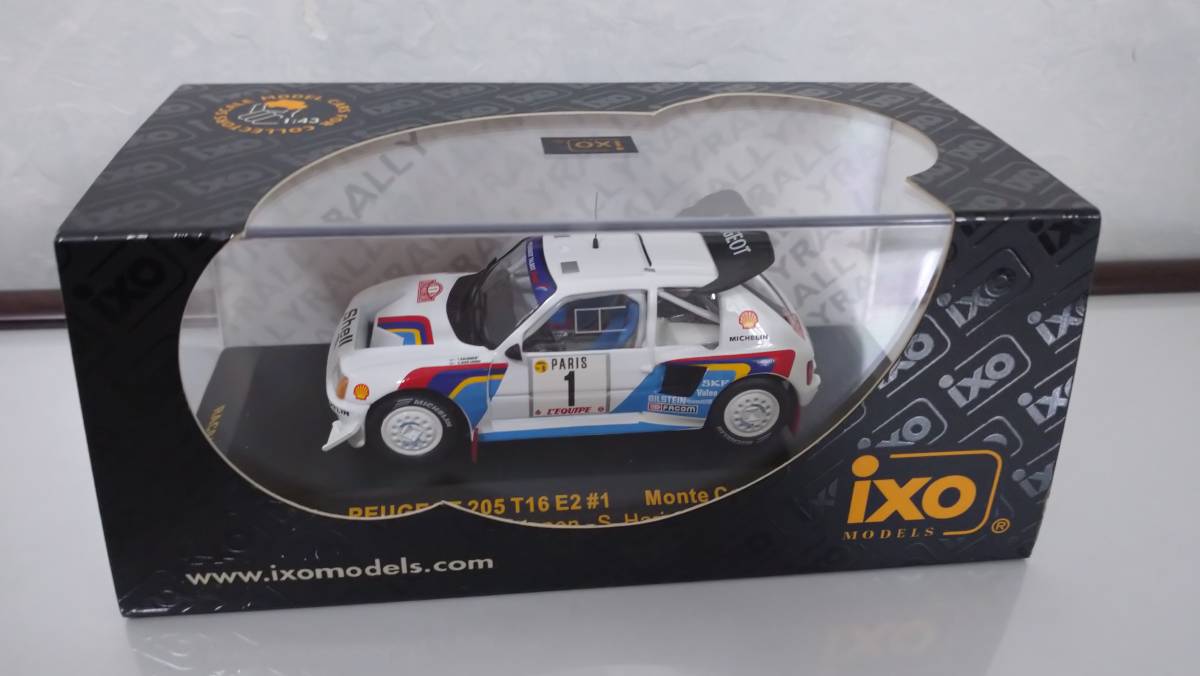 即決 ixo イクソ 1/43 プジョー 205 E2　WRC 1986年モンテカルロ・ラリー №1 ティモ・サローネン