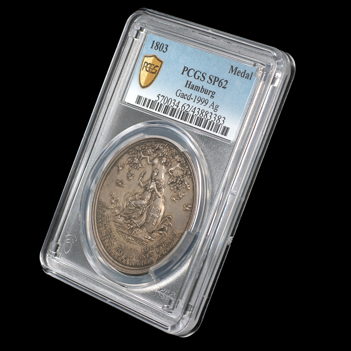 都市景観 銀メダル 1803年 ドイツ ハンブルク市誕生1000年記念 PCGS
