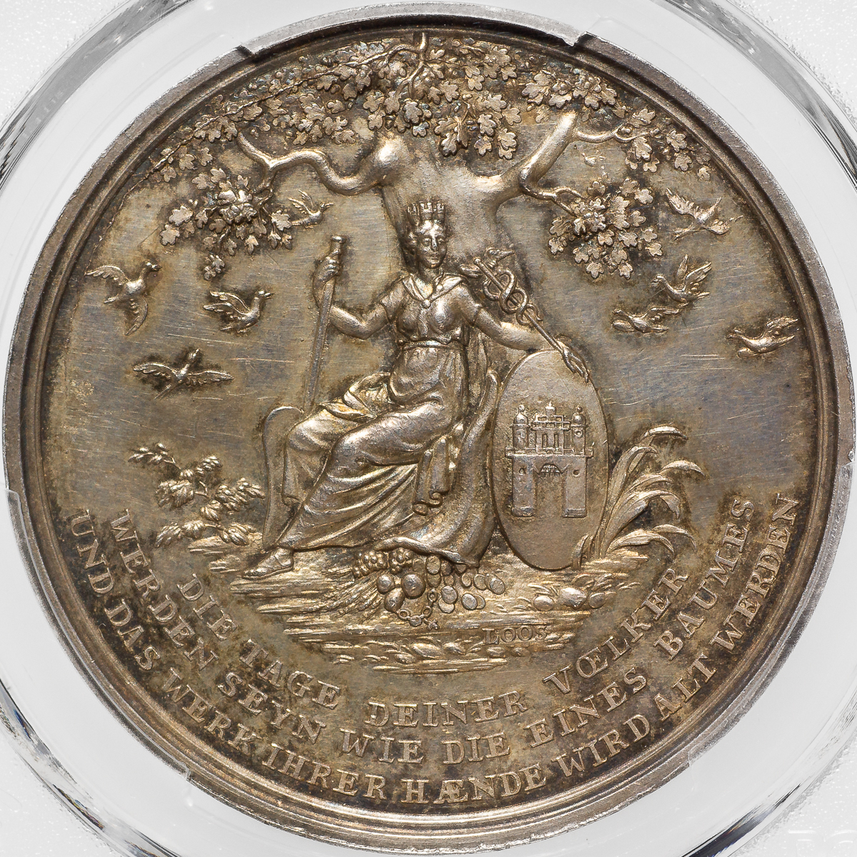 都市景観 銀メダル 1803年 ドイツ ハンブルク市誕生1000年記念 PCGS