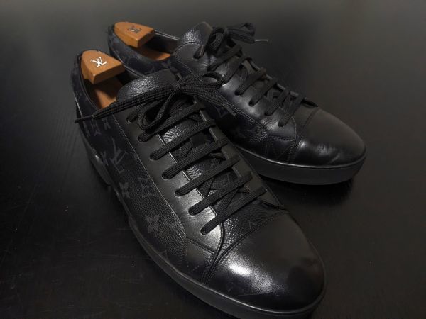 極美品 ヴィトン 7.5 LOUIS VUITTON ♯MS0138 モノグラム コンビレザー