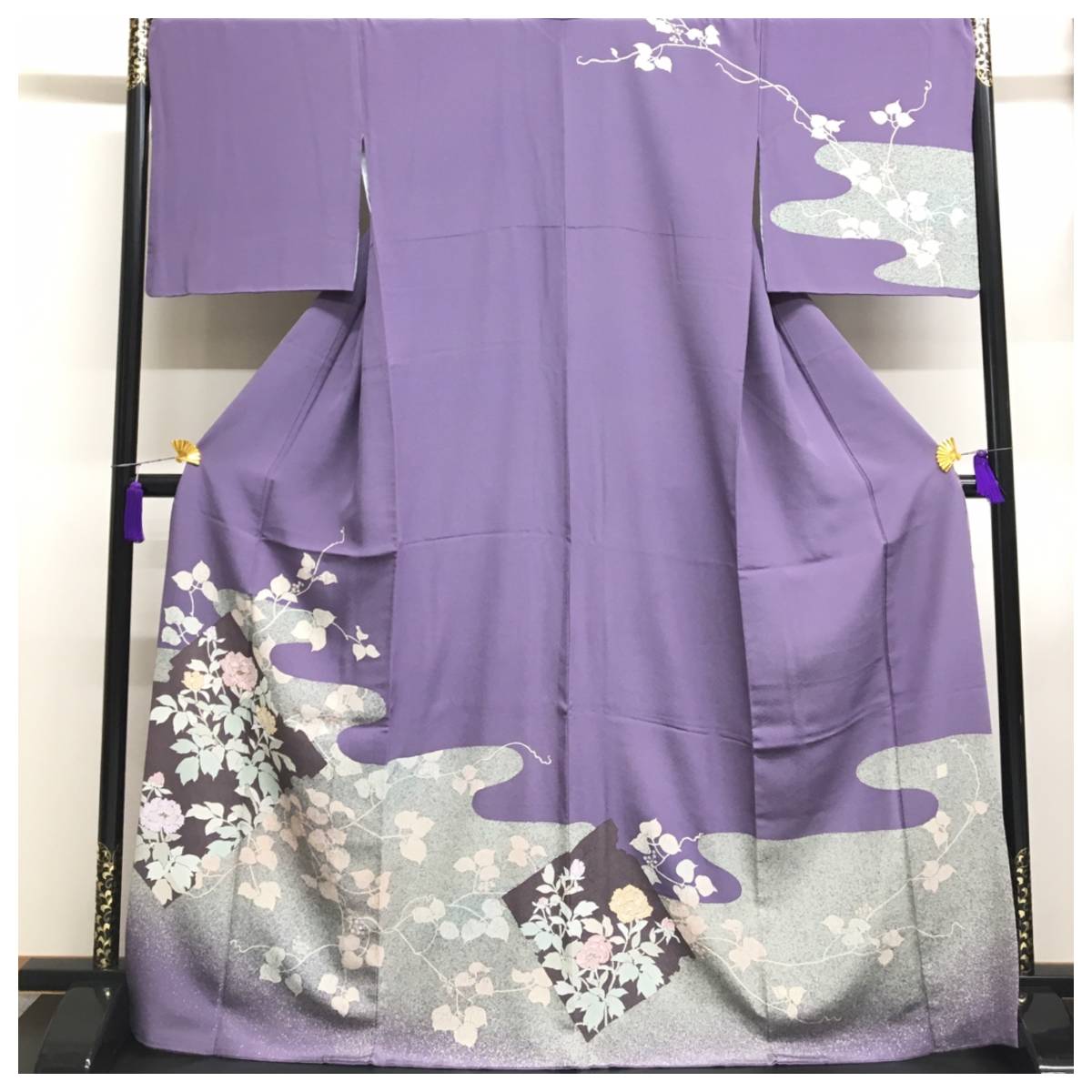美品 大サイズ 裄71 身丈167 上質 正絹 訪問着 紋無 中古品 【公式通販】