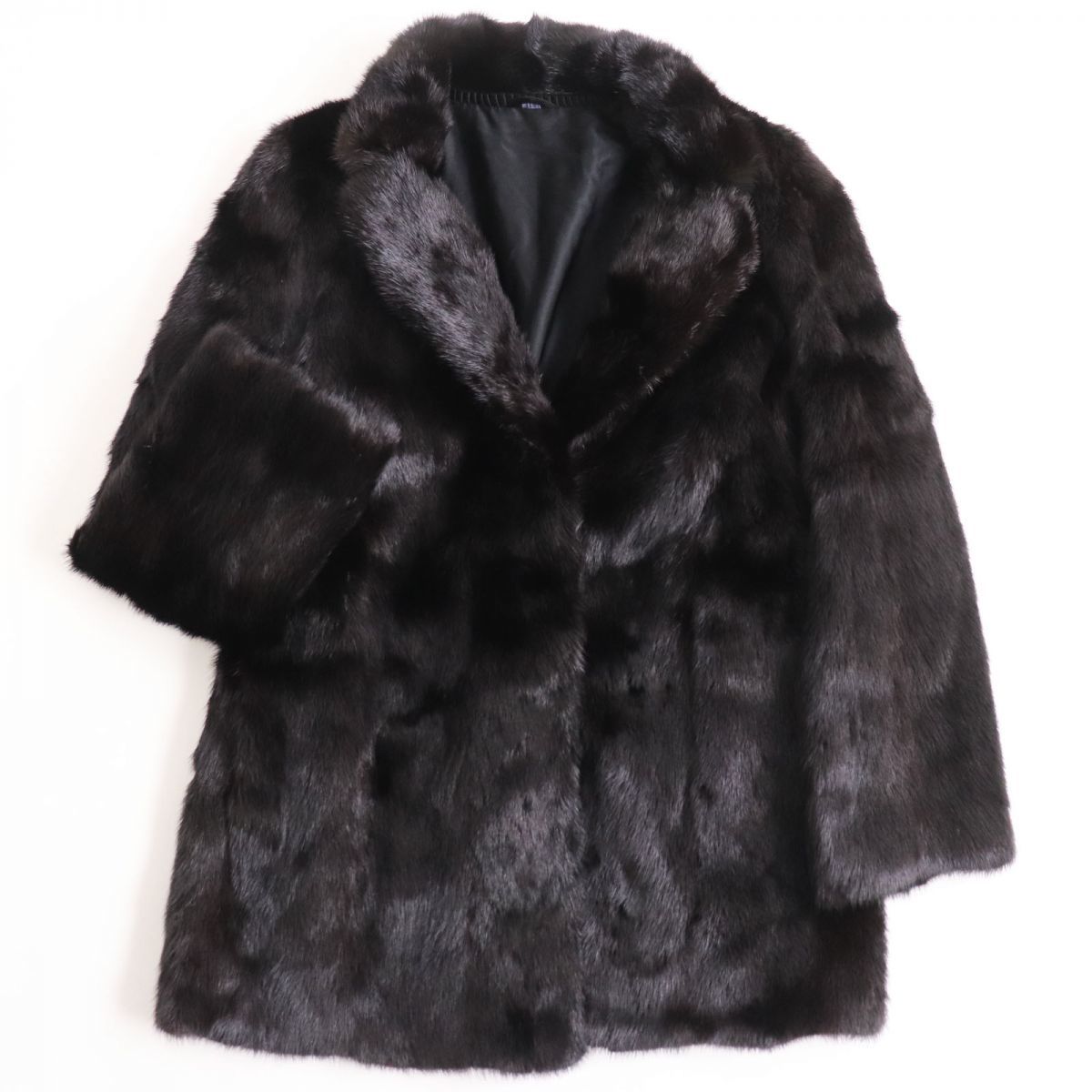美品○MINK ミンク 逆毛 本毛皮ショートコート ジャケット ダーク