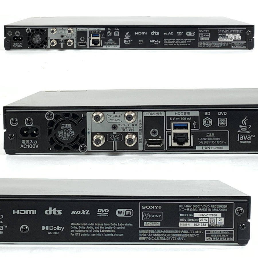 SONY BDZ-ZT2800 4K対応ブルーレイレコーダー 2021年製 価格.com