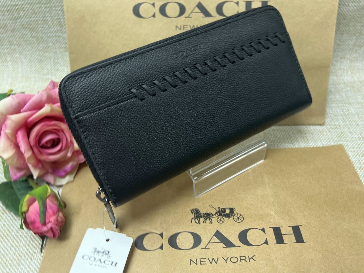 コーチ COACH 財布 長財布 新品 未使用 メンズ ブラック レザー