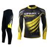 新品 サイクルジャージ M ロング 上下セット 黄 黒 イエロー 春秋 長袖 ブラック クッション パッド spakct