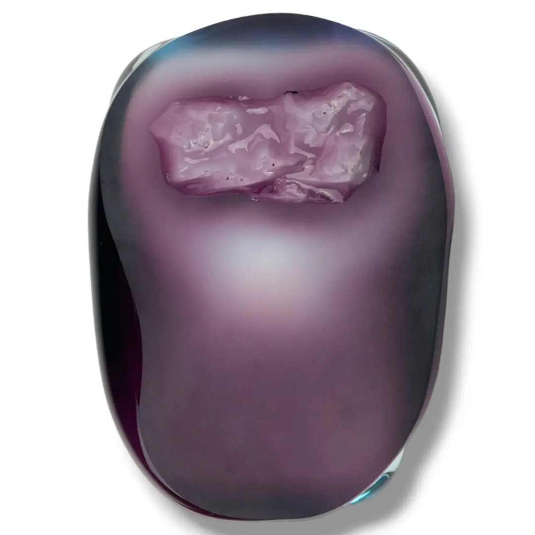 益田芳徳 硝硯 硝子 ガラス 共箱 文房具 書道 本物保証