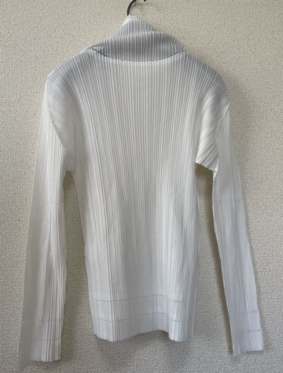 プリーツプリーズ イッセイミヤケ 長袖シャツ 白 シミあり サイズ3