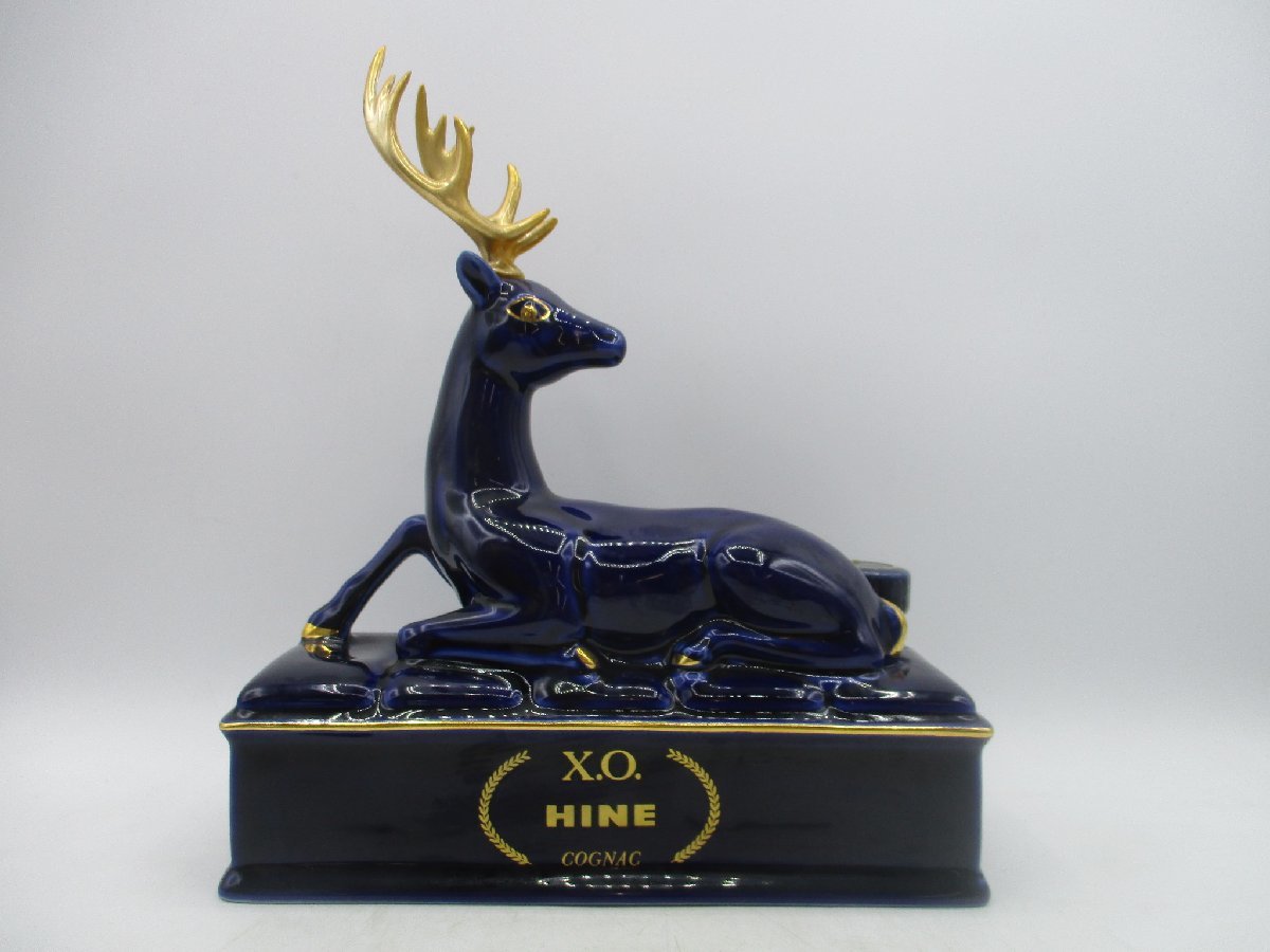 HINE XO ハイン 鹿 陶器 青 コニャック ブランデー 古酒 未開栓