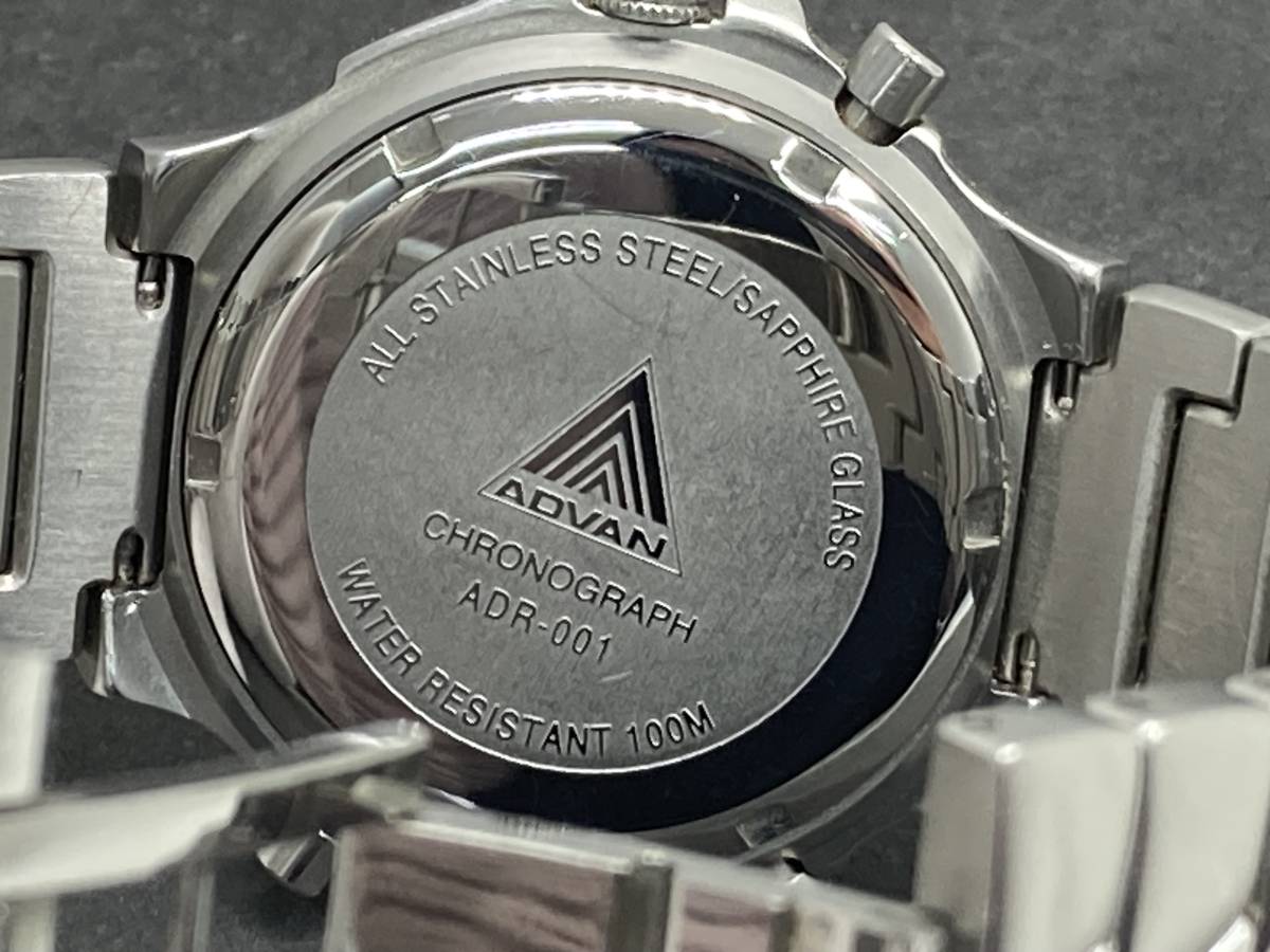 良品・稼働品 ADVAN/アドバン クロノグラフ 100M ADR-001 メンズ腕時計 