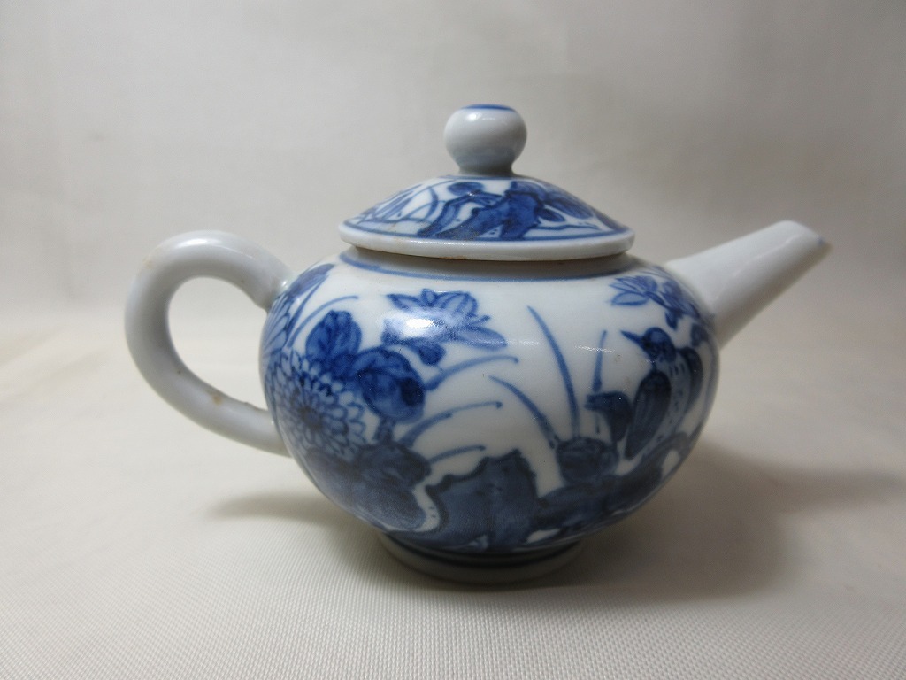 煎茶道具・在銘・京焼】染付 青華 急須 煎茶器 検】土瓶 湯呑 伊万里