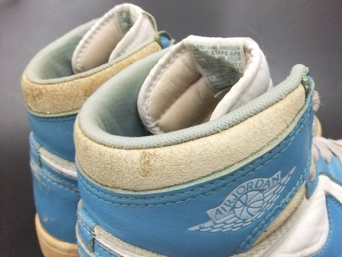 □NIKE□AIR JORDAN1 85年製オリジナル 白×ノースカロライナブルー US8 