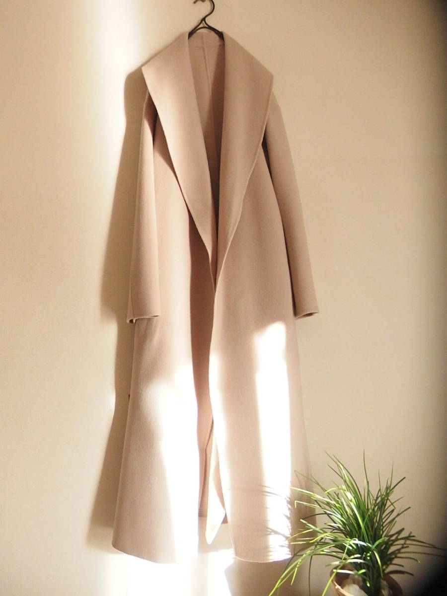 ★20AW　allureville　アルアバイル　ウールカシミヤリバーコート　1　アウター　ゆったり　ショールカラー　ベージュ　61，800♪＊*