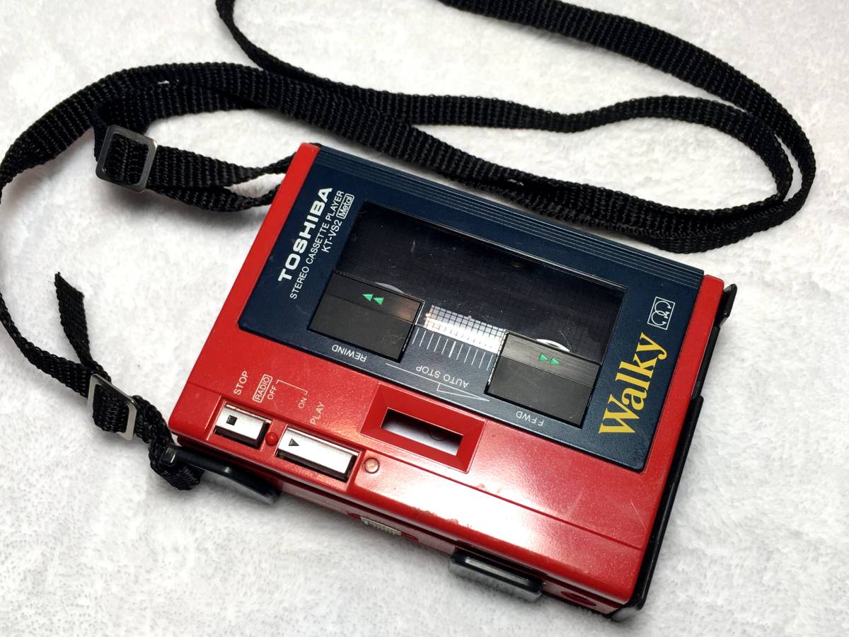 TOSHIBA カセットプレーヤー KT-VS2 ジャンク品 TOSHIBA ポータブル カセット プレーヤー Walky KT-VS2 赤 メタル対応