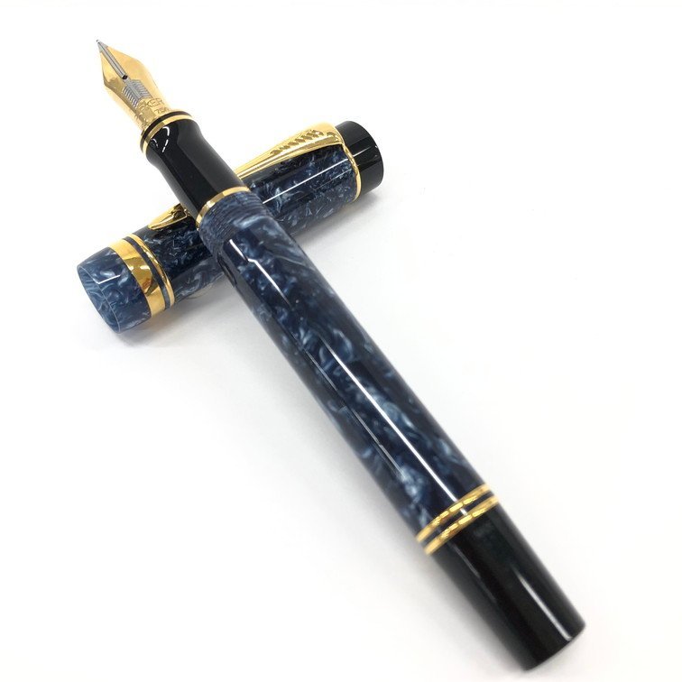 PARKER パーカー The Parker Duofold 万年筆 ペン先18K 750 ケース・箱付き【BKAZ0021】