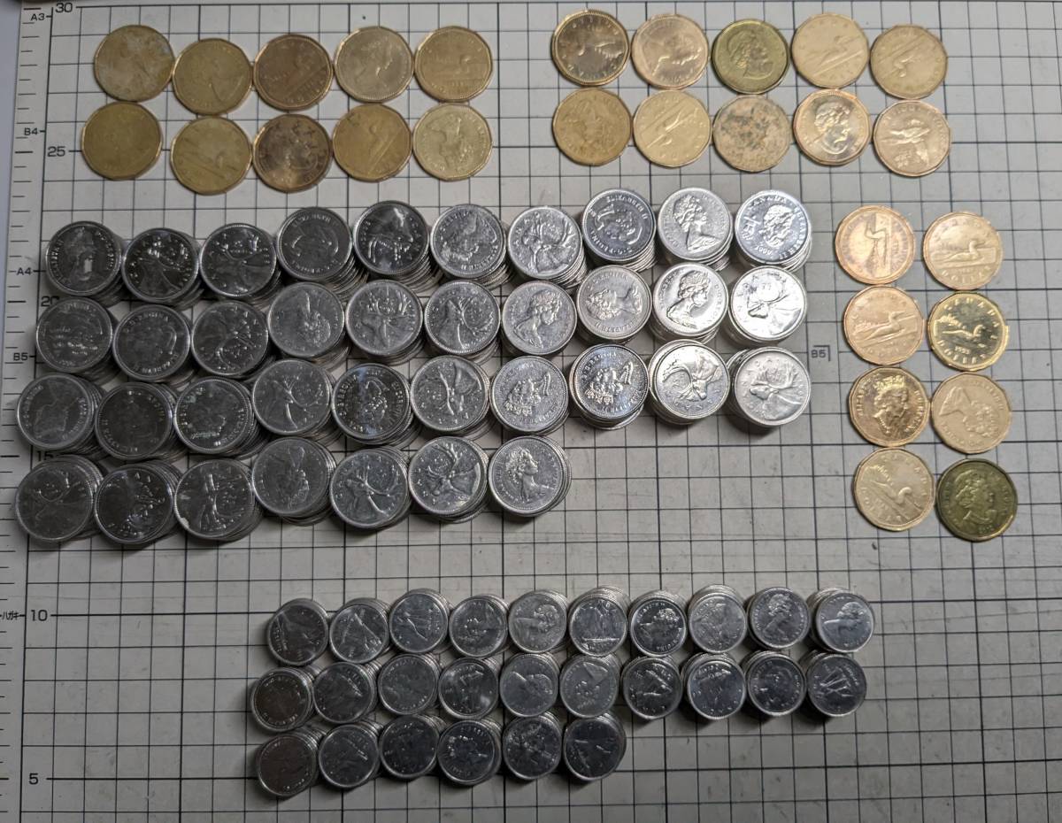 カナダドル(CAD) カナダ ドル 計118ドル50セント 総重量 2591g 北米 大量 お