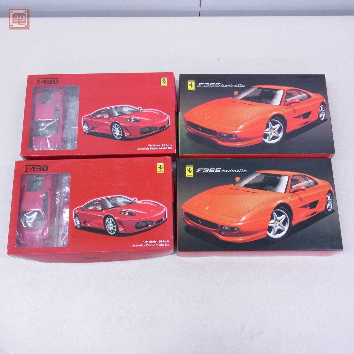 未組立 フジミ 1/24 フェラーリ F430 オプションパーツ付き/F355 ベルリネッタ 各2点 計4点セット FUJIMI Ferrari【20