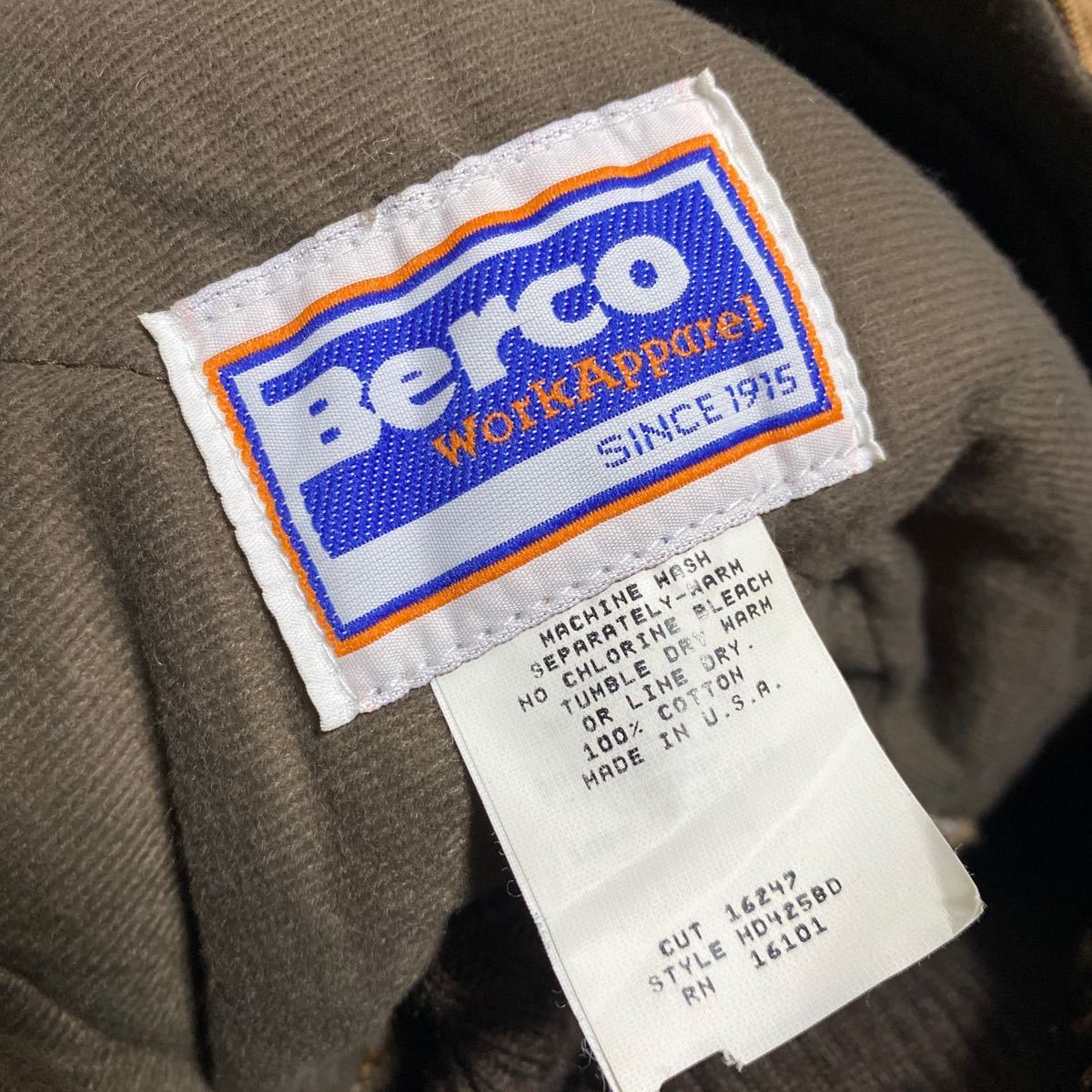 デッドストック 90s USA製 Berco ダック フード アメリカ製 ネック 