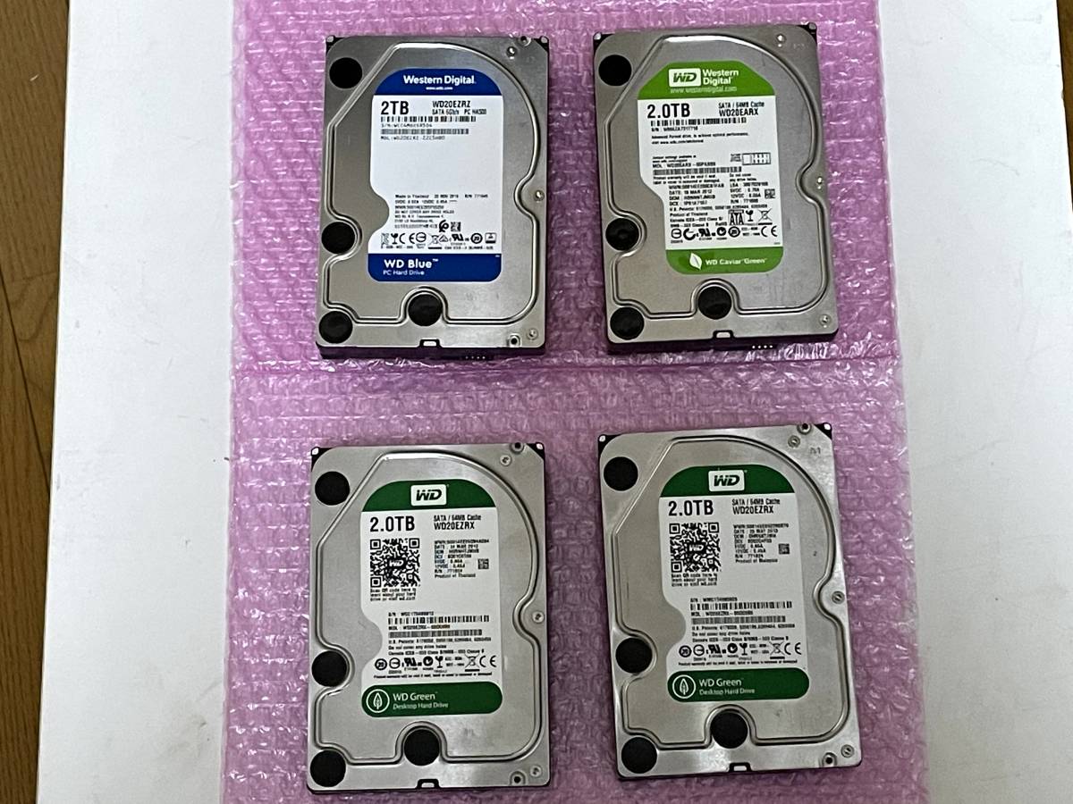 Western Digital WD20　2TB 合計４台 3.5インチ内蔵 HDD