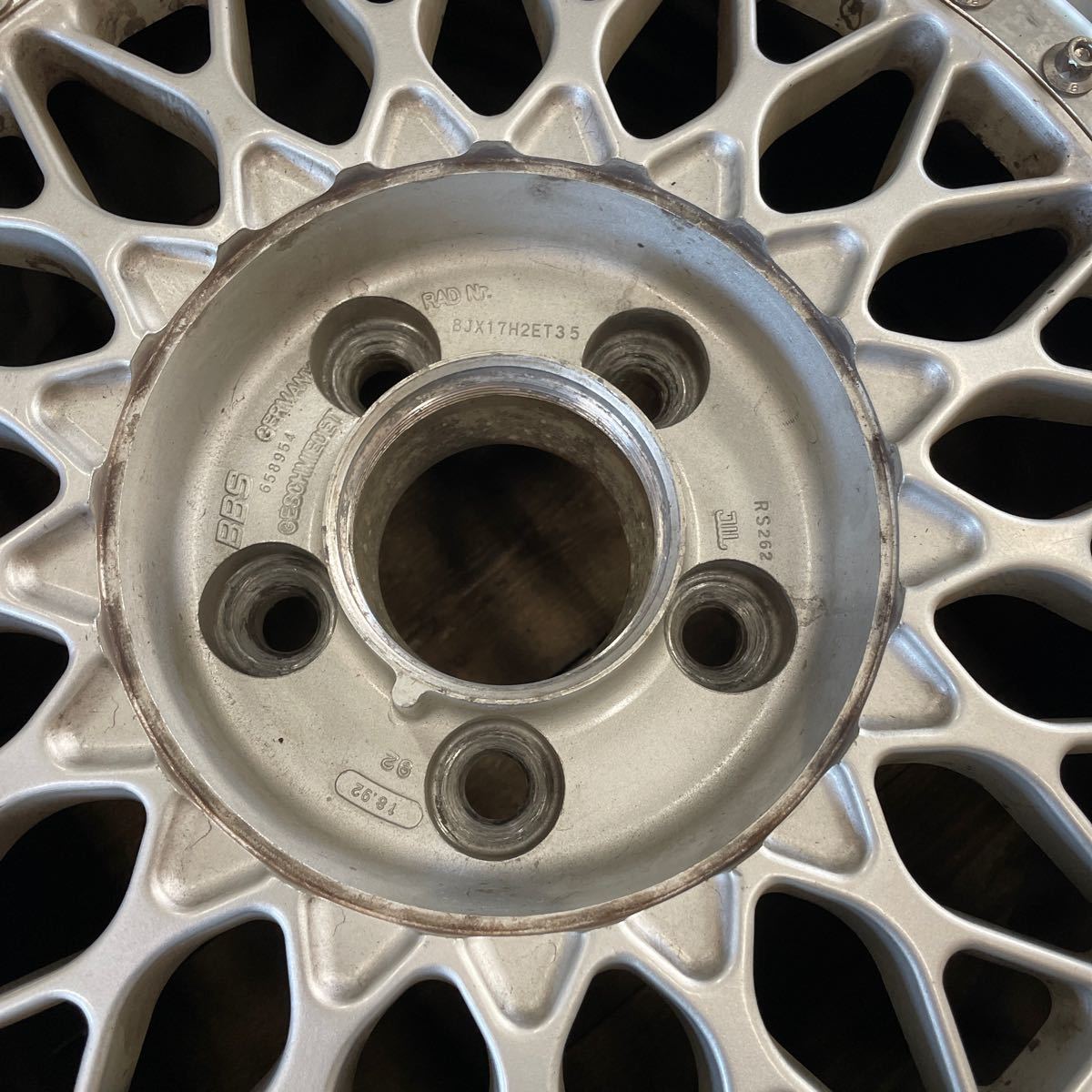 【新作】 ▼ BBS RS262 8J×17H2ET35 PCD114.3 ハブ径73mm OFF＋35 5穴 4本 225/45-17 現状品 中古品