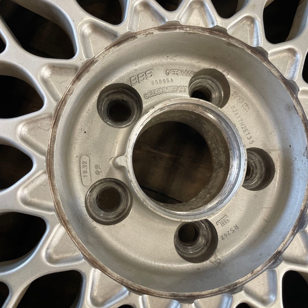 【新作】 ▼ BBS RS262 8J×17H2ET35 PCD114.3 ハブ径73mm OFF＋35 5穴 4本 225/45-17 現状品 中古品