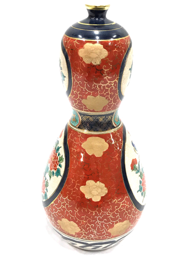 九谷焼 花器 花瓶 壺 孔雀 花入 牡丹 13号花瓶 陶明作アンティーク 新品