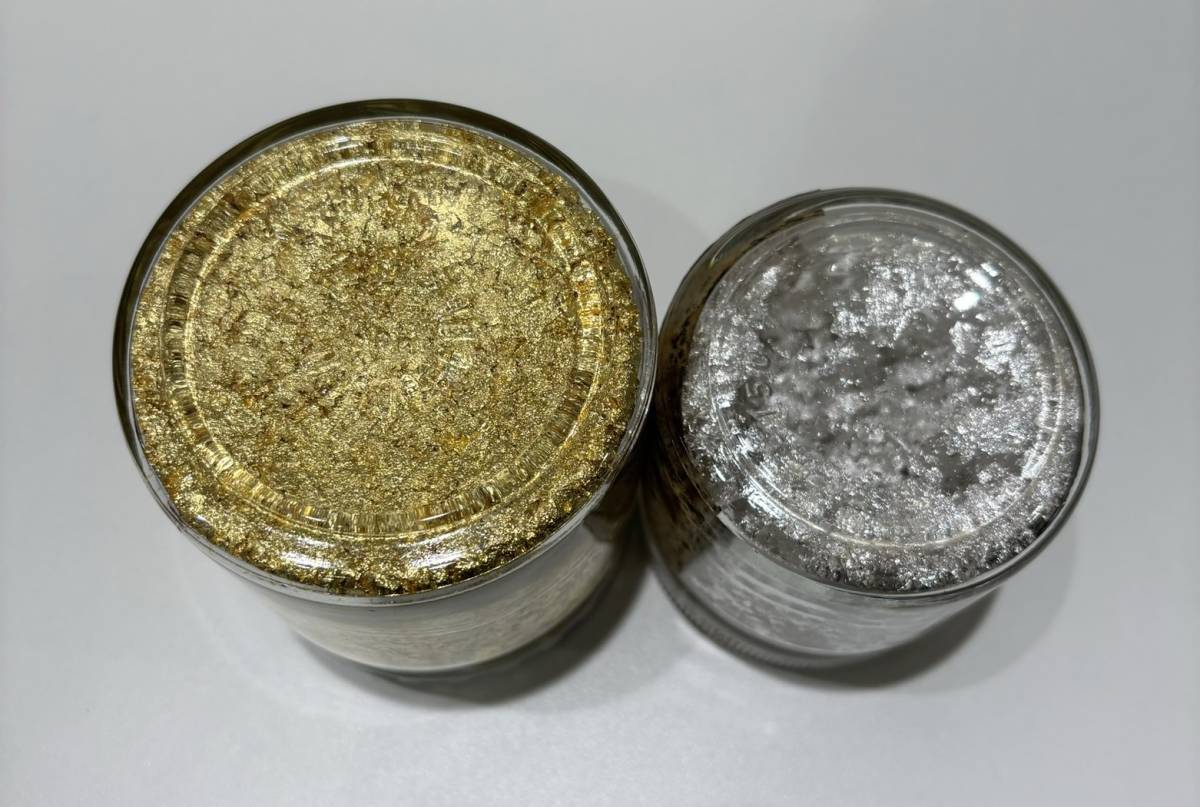 ND-233】1円スタート 金箔 銀箔 おまとめ 純金 純銀 ふりかけ 金粉 