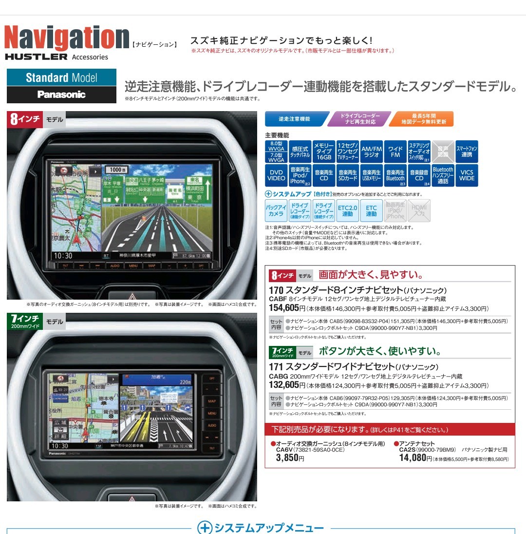 専用です CN-RZ853ZA 8インチ スズキ純正パナソニックカーナビ 地図2019年8月版