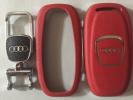 赤シボ★AUDI/A1A3A4A5A6A7A8Q3Q5Q7TTなどに/超高級キーケース★