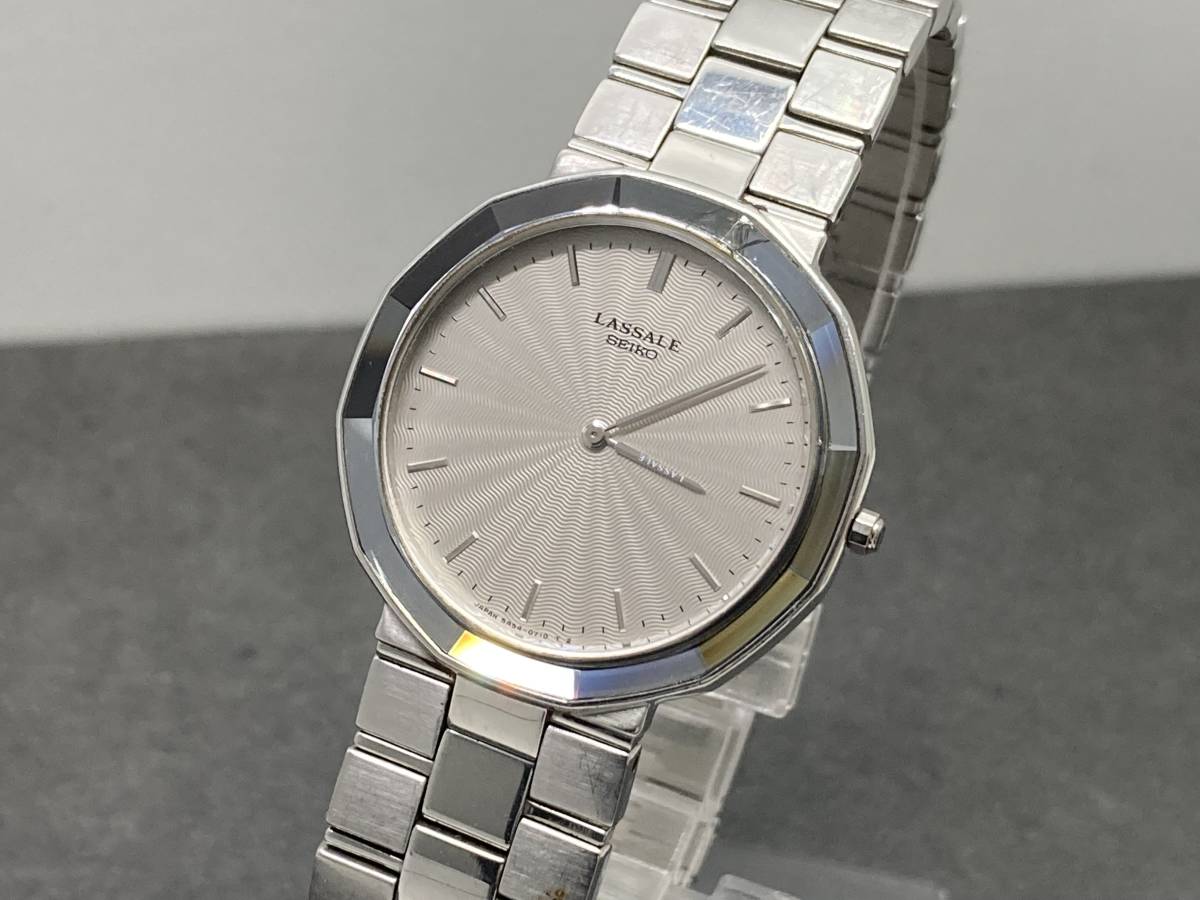 1円～稼働品・SEIKO LASSALE/セイコー ラサール シルバーカラー 5A54 