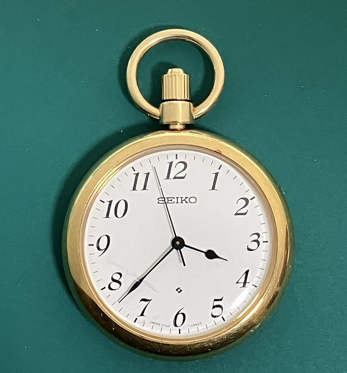 SEIKO セイコー 懐中時計 5740 - 0080 稼動品 紐付き 手巻き ゴールド