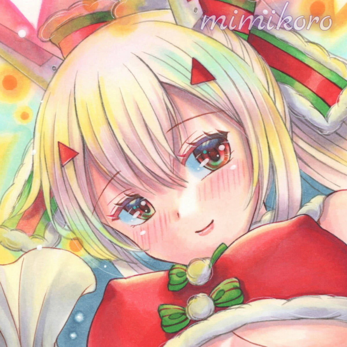 手描きイラスト☆【綾波サンタからプレゼント】☆A4☆アズレン