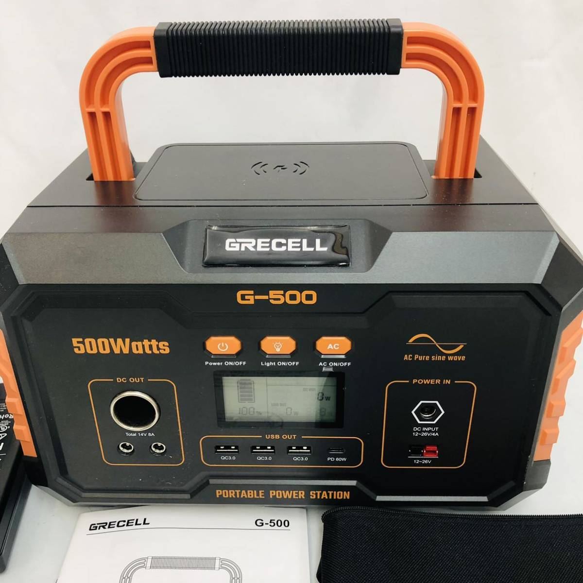 12SB54 【美品】GRECELL ポータブル電源 大容量 500W 140400mAh/519wh