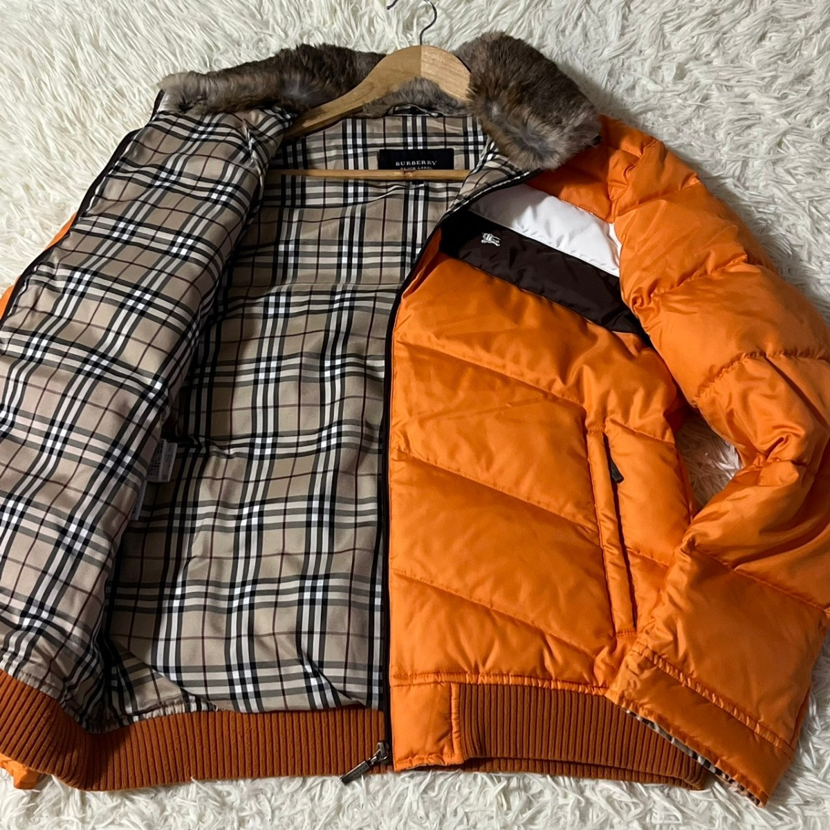 未使用級/Lサイズ○バーバリーブラックレーベル BURBERRY ホワイト 