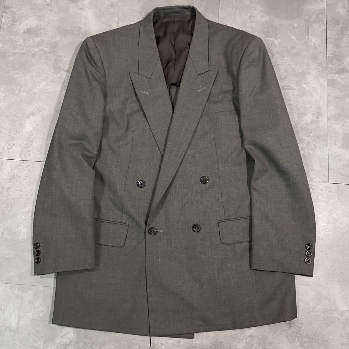 希少 COMME des GARCONS HOMME コムデギャルソンオム■80s AD1989 川久保オム■Lサイズ ウールギャバ■ダブル ジャケット■セットアップ可6