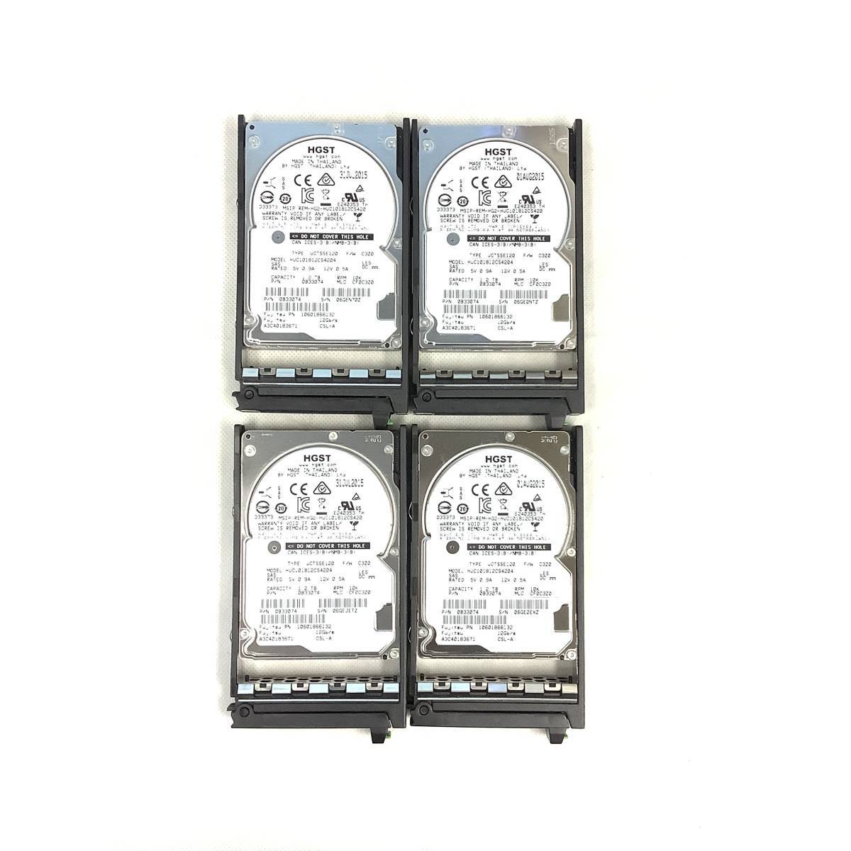 S5121567 HGST 1.2TB SAS 10K 2.5インチ HDD 4点【中古動作品】 ,名