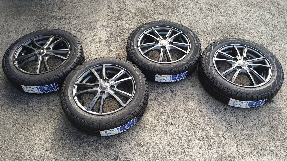 HIFLYスタッドレスタイヤ新品155/65R14☆Wedsアルミホイール☆バランス調整済