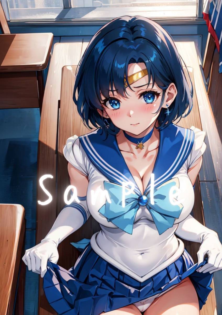 【高品質】水野亜美 セーラーマーキュリー 漫画 同人 コスプレ ポスター 匿名配送 A4オリジナル セクシー イラスト No.228