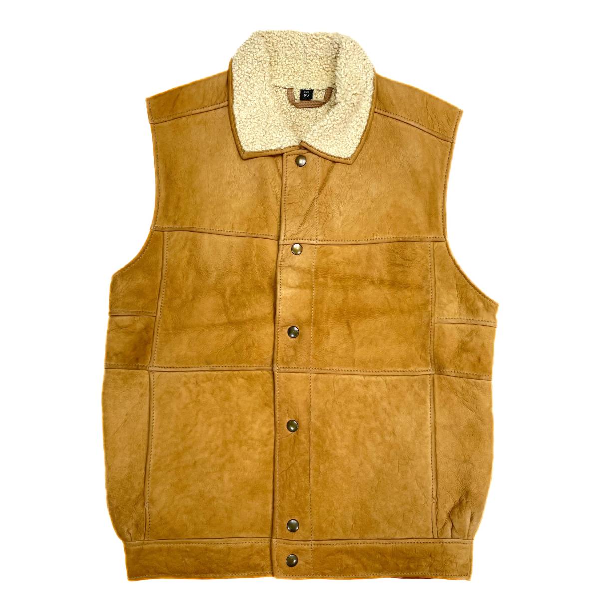 希少ニュージーランド製極上ムートン使用 シープスキン レザーベスト B