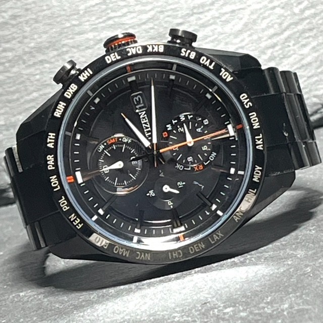 シチズン アテッサ CITIZEN ATTESA（アテッサ） エコ・ドライブ電波時計 CB1120-50G 超美品 CITIZEN ATTESA シチズン アテッサ アクトライン エコドライブ Eco-Drive ACT Line AT8185-62E 電波ソーラー 腕時計 ブラックチタン