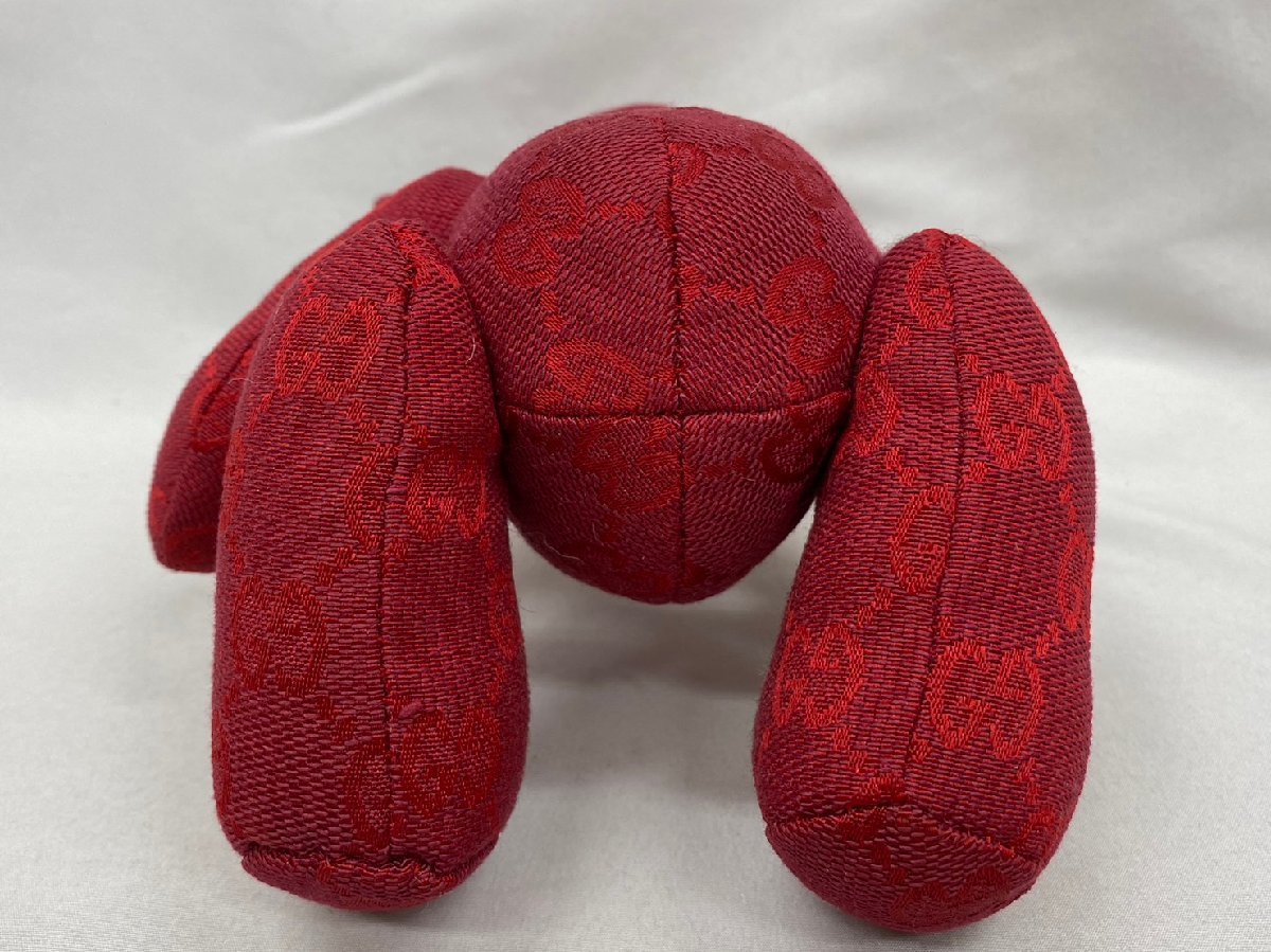 ◇◇GUCCI グッチ ぬいぐるみ GGキャンバス テディベア レッド系GG
