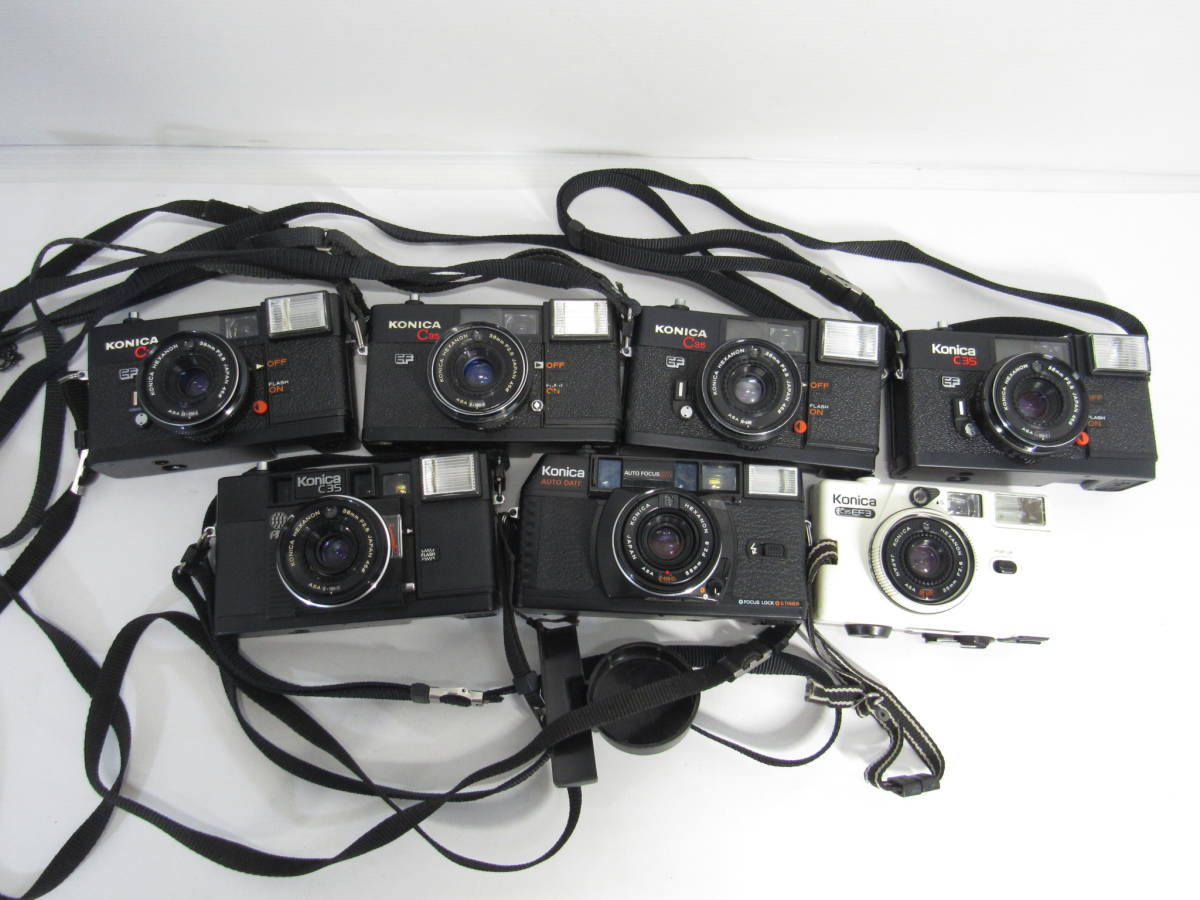 T-1111[同梱不可] Konica コンパクトフィルムカメラ 7点まとめ C35EF C35AF C35EF3 AutoDate コニカ フィルムカメラ ジャンク