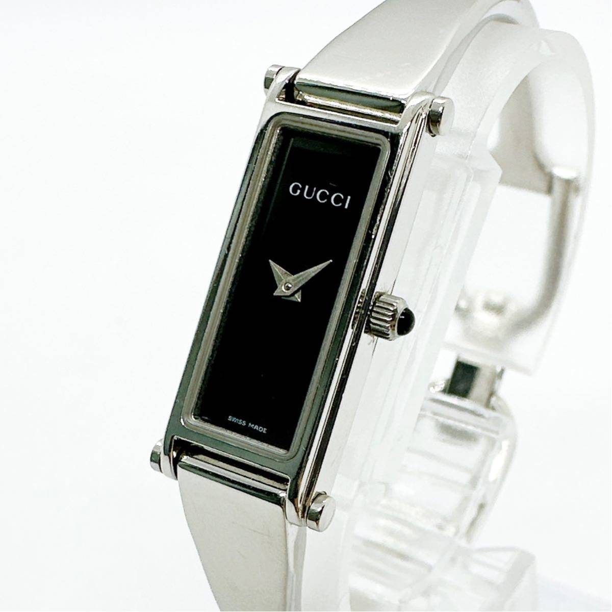 100%新品，定番 12193 グッチ GUCCI 1500L レディース 腕時計 クォーツ 電池式 QZ ブラック文字盤 バングルウォッチ(女性用)｜売買されたオークション情報、yahooの商品情報をアーカイブ公開 - オークファン 女性用
