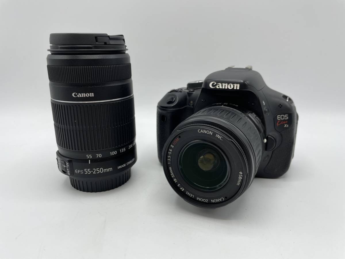CANON / キャノン EOS kiss X5 / EF-S 18-55mm 1:3.5-5.6 II USM / EF-S 55-250mm 1:4-5.6 IS II【JS013】