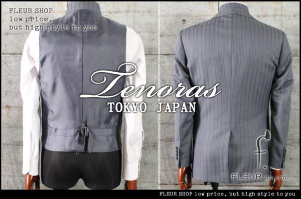 ■F05567■5.9万 メンズティノラス ストライプ3ピーススーツ M